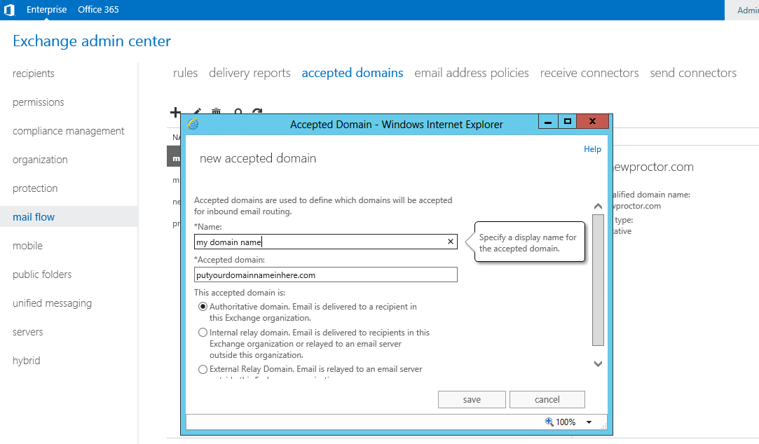 Exchange - New Accepted Domain Exchange - New Accepted Domain