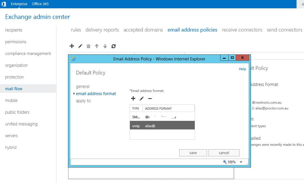 Exchange - Email Address Format Exchange - Email Address Format
