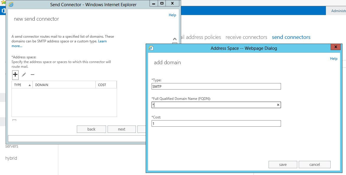 Exchange - Send Connector Exchange - Send Connector